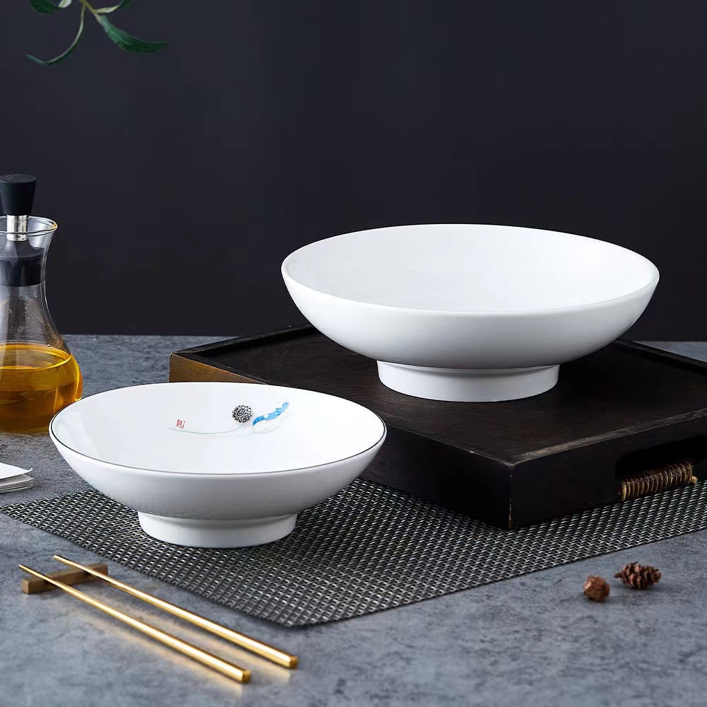 陶瓷高脚碗斗笠碗拉面碗汤碗麻辣烫大碗家宴酒店餐厅餐具