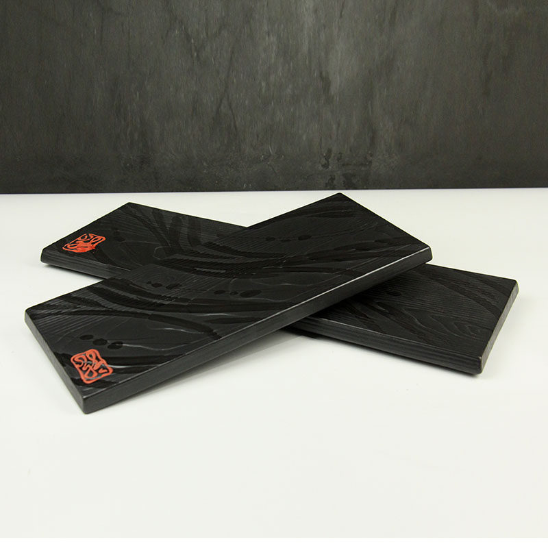 磨砂黑色陶瓷烤肉盘子糕点平盘长方刺身寿司盘子架火锅店摆台大盘