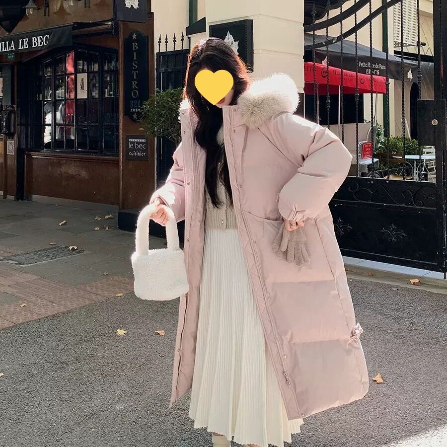 女款休闲毛领长款气质棉服202棉衣/棉服