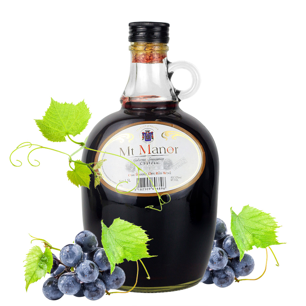 法国波尔多蒙图庄园mt manor赤霞珠1.5l干红葡萄酒大肚瓶正品单支