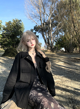 Thas9i九亿 加德里记 廓形宽松工装多口袋牛仔外套女春季显瘦百搭