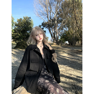 Thas9i九亿 加德里记 廓形宽松工装多口袋牛仔外套女春季显瘦百搭