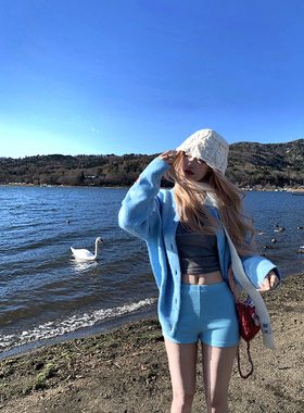 Thas9i九亿 入冬氧感 三色弹力显瘦针织修身休闲短裤冬女百搭热裤