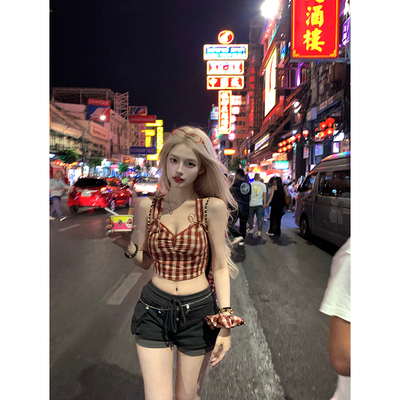 Thas9i甜心纯色背心吊带