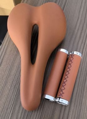 山地自行车坐垫复古黑色棕色中空鞍座定制款配色座垫舒适超软套装