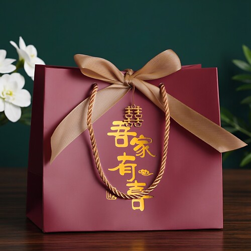 中式婚礼手提喜糖盒伴手礼