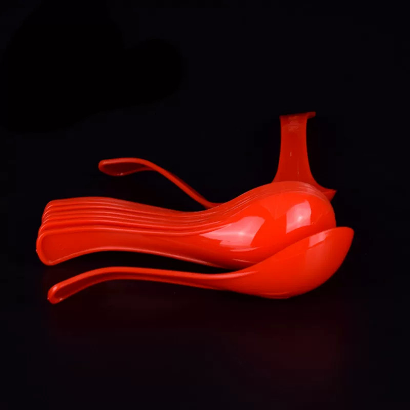 婚庆喜庆红色加厚一次性塑料调羹