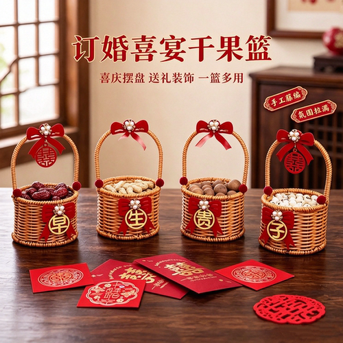 高档早生贵子婚礼压床摆件