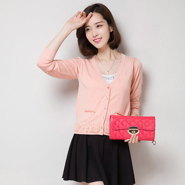 2025秋冬针织开衫女薄外搭毛衣防晒空调衫秋装女装外套披肩蕾丝
