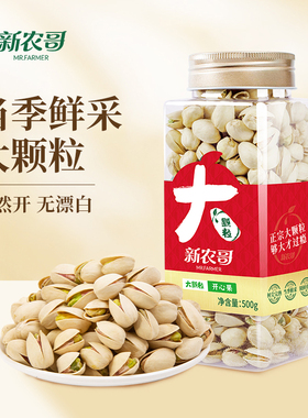 新农哥大颗粒开心果500g罐装2026新货原味开心果仁年货休闲零食tk