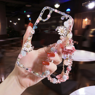 清新小花vivoS50镶钻手机壳奢华新款X300Pro带钻闪X200水晶保护套S30全包S21保护套S20防摔S19个网红18女X100