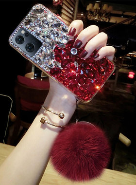 新款oppoReno15pro镶钻手机壳奢华Reno14带水钻闪13保护套Findx9全包防摔X8网红女潮X7个性11SE满钻12高级X6