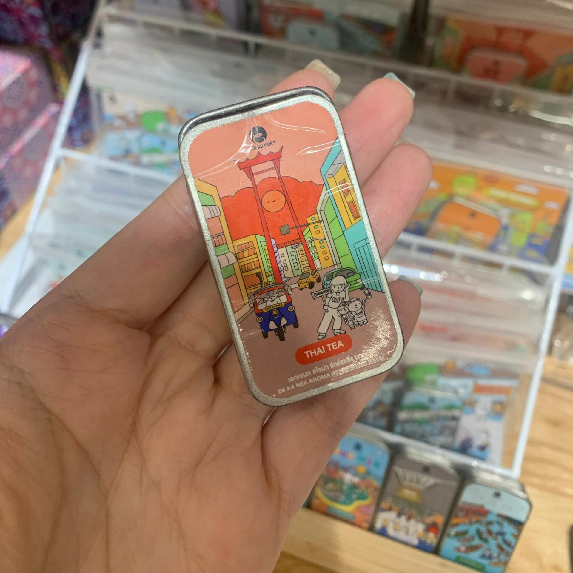 泰国Ek Ka Nek固体香膏青草膏提神醒脑防晕车便携铁盒可爱10g