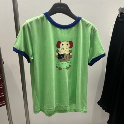 TARABYMOTION大象猫咪可爱短袖