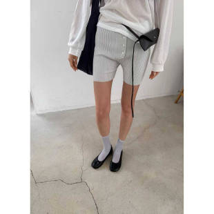 BETTER竖纹舒适休闲针织打底裤 闪闪家 韩国东大门代购