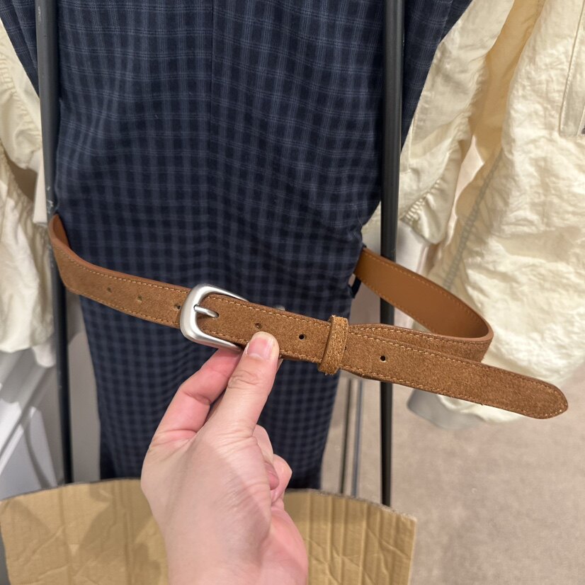 闪闪家 韩国东大门代购ETER时髦人造革麂皮西部风腰带