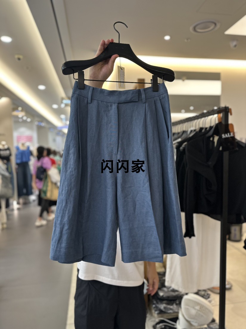 现货打折 闪闪家 韩国东大门代购BLOSSOM舒适麻料100西装中裤短裤