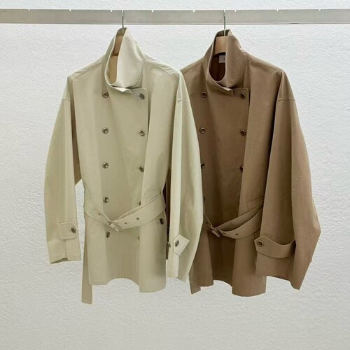 STATEMENT双排扣束腰春款气质