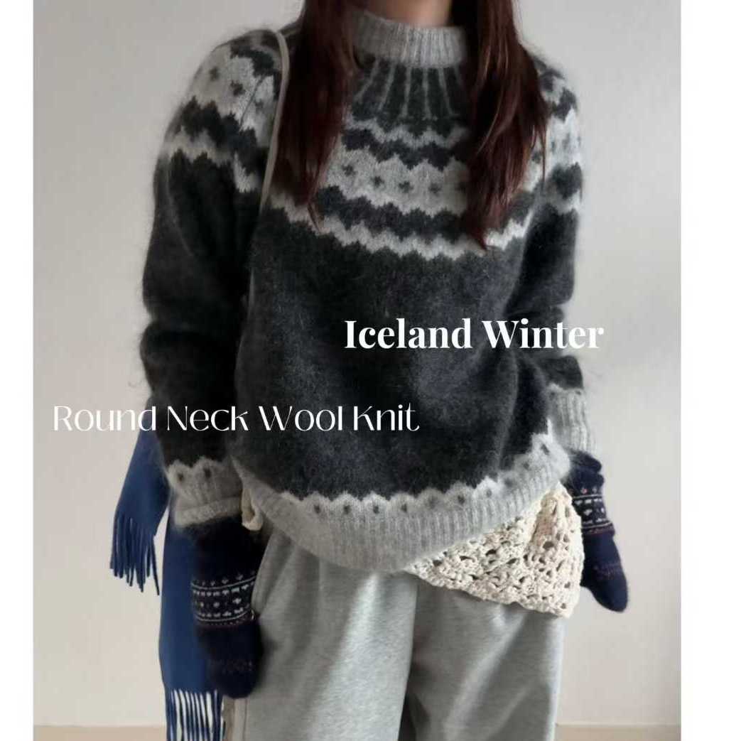 DOHWAJI马海毛环形费尔岛毛衣