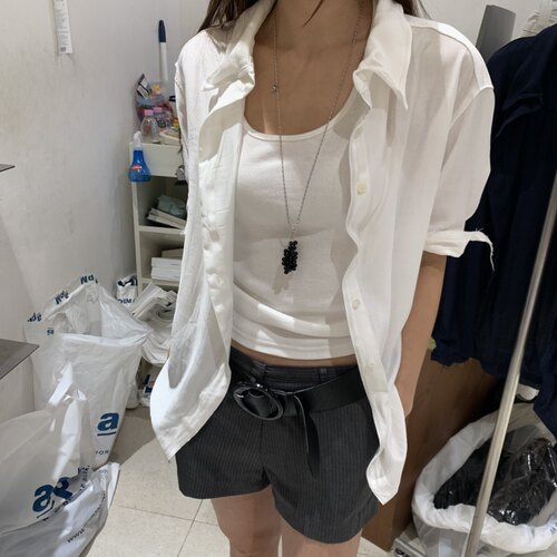 TEMPTING钢丝褶皱边时髦衬衫