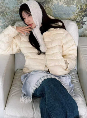 闪闪家 韩国东大门代购FURE时髦轻薄连帽绗缝羽绒服