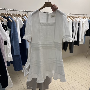 THE PLAN纯棉方领蕾丝连衣裙 韩国东大门代购 闪闪家