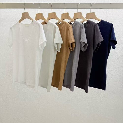 STATEMENT水波纹鸡心领纯棉t