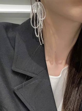 现货 闪闪家 韩国东大门代购ETER时髦串珠层次感水晶耳环