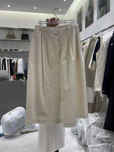 打折现货 闪闪家 韩国东大门代购WOOD SAGE捏褶系扣休闲气质半裙