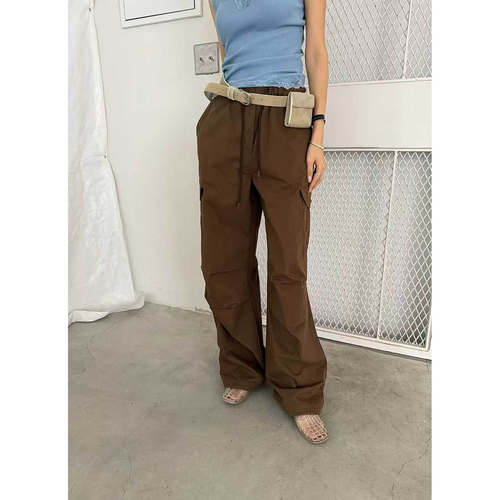 BETTER舒适系带膝盖打褶工装裤