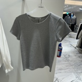 韩国东大门代购 气质净版 LOW 闪闪家 MOMENT修身 款 短袖