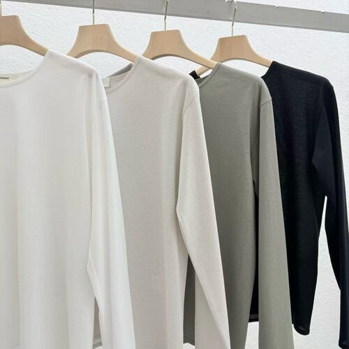 STATEMENT亚麻真丝混纺长袖t