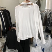 闪闪家 韩国东大门代购 TAKE 现货 YOUE TIME带围脖时髦气质上衣