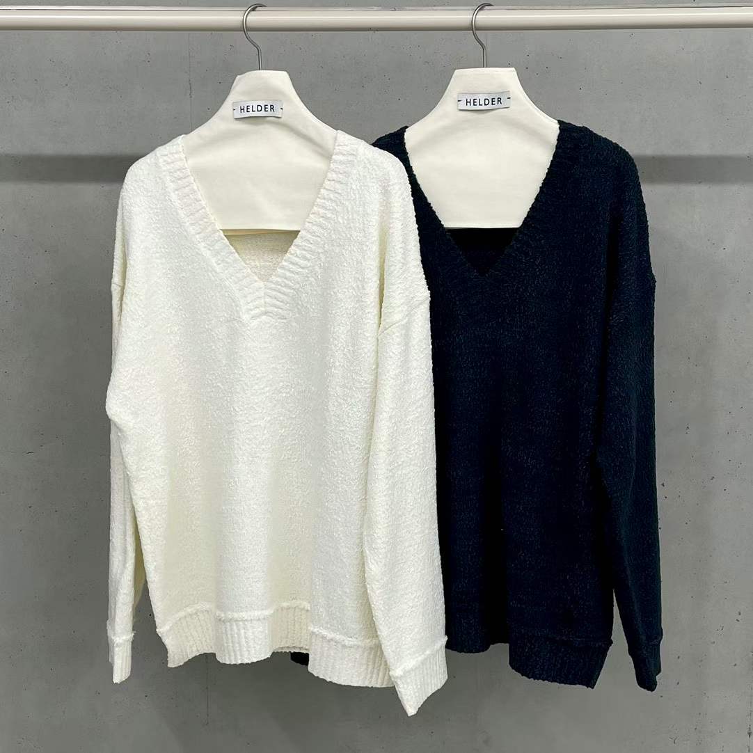 HELDER-P宽松气质V领毛衣