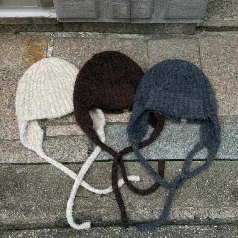 REPELLER竖纹气质飞行员针织帽