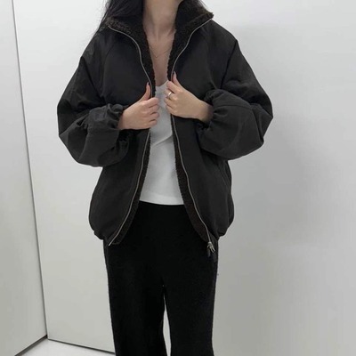 ARCHITEKT毛绒内里立领拉链棉服