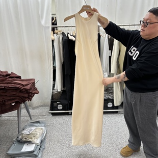 现货打折闪闪家 韩国东大门代购ONEBYTWO简约优雅缎面法式连衣裙