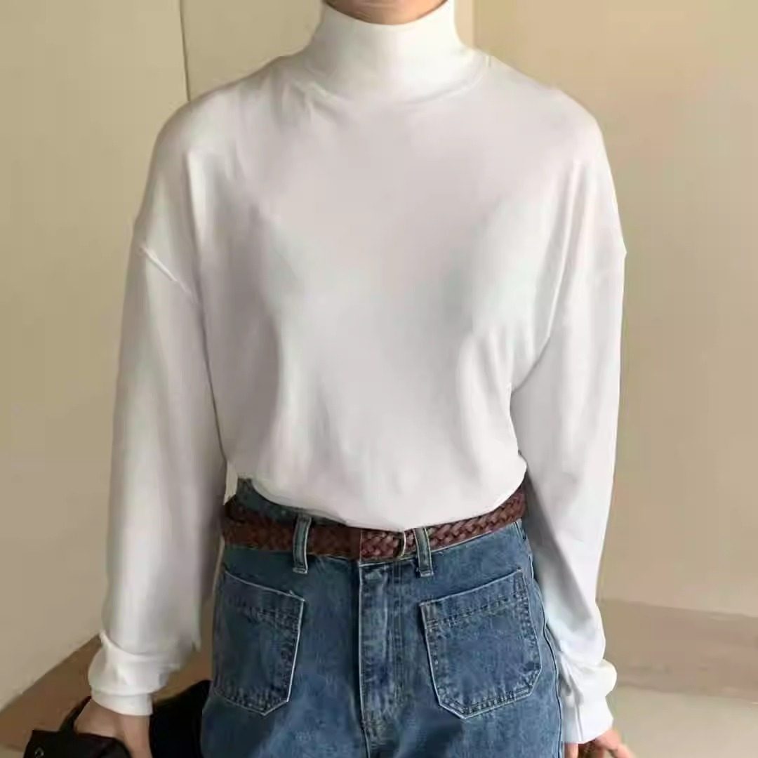 SELFSERVICE秋冬立领长袖打底t