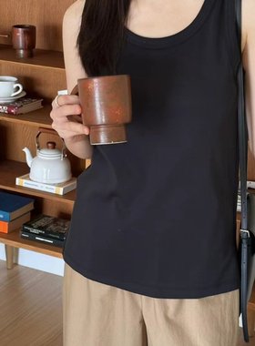 现货 闪闪家 韩国东大门代购TASTE丝光棉舒适侧开叉无袖背心