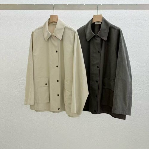 STATEMENT纯棉摁扣春夏薄风衣