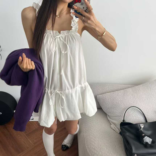 闪闪家 BAMBOLINA蝴蝶结吊带蓬蓬连衣裙 韩国东大门代购