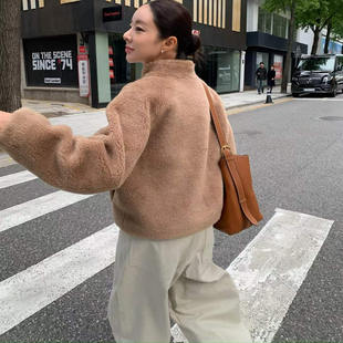 现货打折 闪闪家韩国东大门代购TOOGOOD羊毛30%拉链毛毛外套