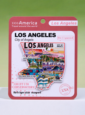 洛杉矶LOSANGELES冰箱贴好莱坞环球影城圣莫妮卡美国旅游纪念2026