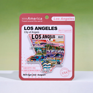 洛杉矶LOSANGELES冰箱贴好莱坞环球影城圣莫妮卡美国旅游纪念2026
