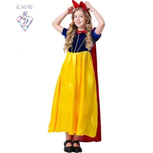 WISH万圣节儿童白雪公主cosplay童话故事带披风话剧舞台表演服装