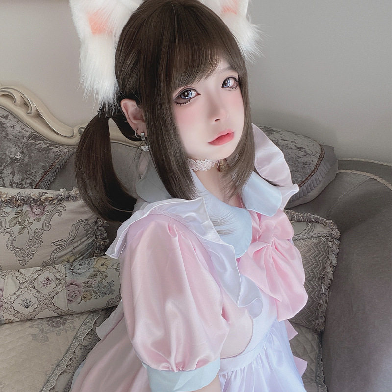 cosplay日常可爱Lolita女装萝莉塔套装连衣裙超萌粉蓝女仆装