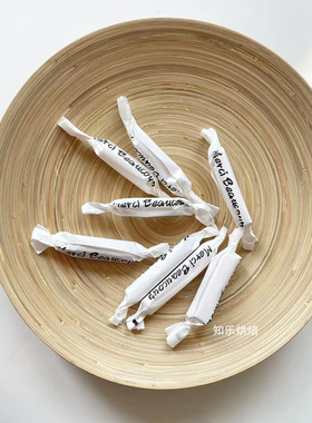 500张英文字merci简约牛轧糖纸包装糖果小纸张感谢