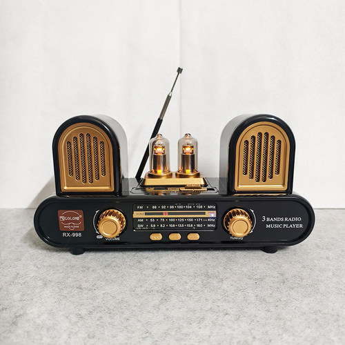 桌面立体声收音机双声道喇叭重低