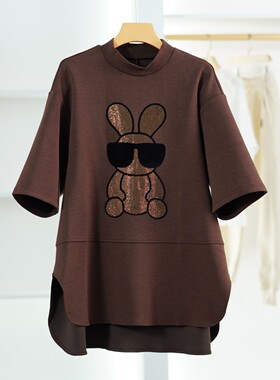 【小黑南油】Z399  女装时尚宽松套头连衣裙咖色66023