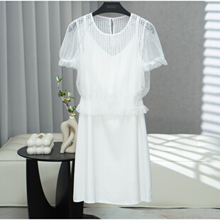 WY535 同伊系列 女装 简约时尚 连衣裙白 夏季 瑕疵严重